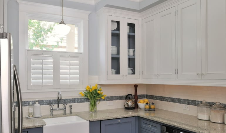 Polywood shutters in a Destin kitchen.